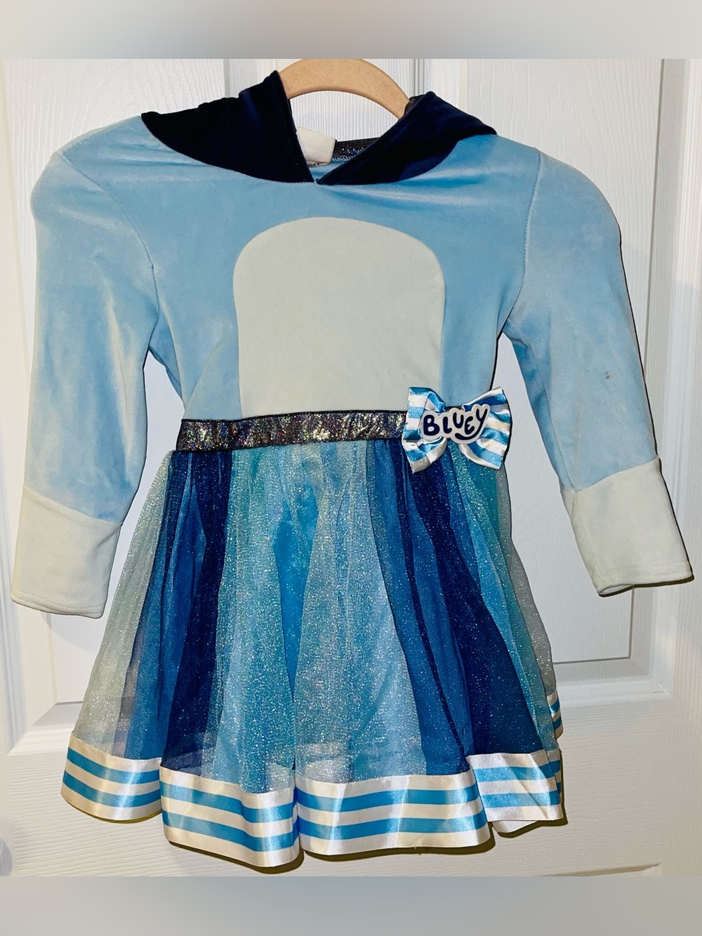 Spirit Halloween Bluey costume dress 5T-6T hooded
